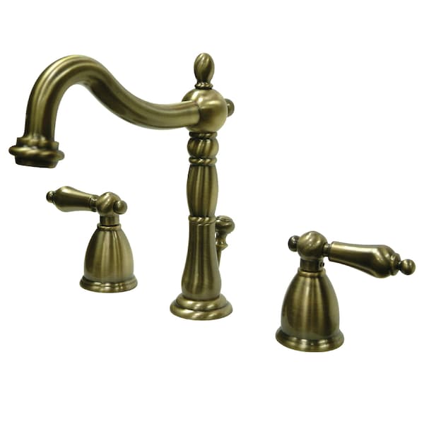 Kingston Brass 8" Widespread Bathroom Faucet, Antique Brass KB1973AL - main